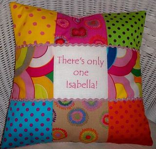 funky message cushion by tuppenny house designs