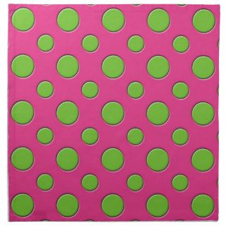Retro Funky Green Polka Dots Pink Background Napkin