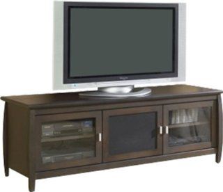 Veneto 60 Inch Walnut Finish LCD TV Stand w 2 Shelves & 3 Doors Electronics