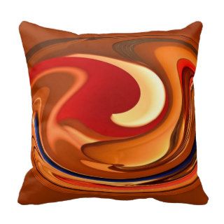 Funky Abstract Burnt Orange Red Throw Pillow