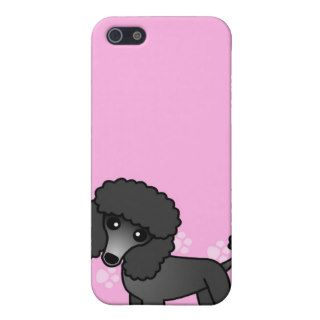 Cute Black Poodle Cartoon   Pink Paw Case For iPhone 5