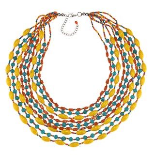 Bright Color Multi Strand Beaded Necklace (India) Necklaces