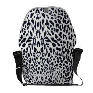 Black and White Leopard Print Messenger Bag