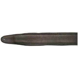 Perri's Leathers 3 1/2" Soft Padded Leather Guitar Strap Black Musical Instruments