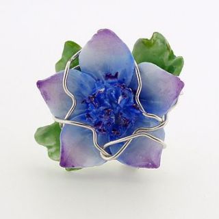 blue flower ring by rachel helen designs