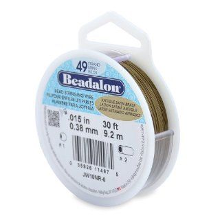 Beadalon 49 Strand Wire .015 Inch Antique Satin Brass, 30 Feet