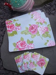 duck egg rose placemats by the hiding place