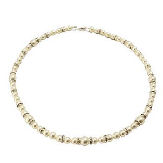 pristine pearl and diamante bridal necklace by tantrums and tiaras