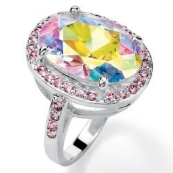 Lillith Star Sterling Silver AB and Pink Cubic Zirconia Ring Palm Beach Jewelry Cubic Zirconia Rings