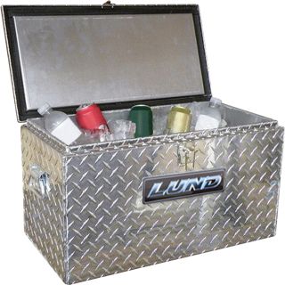 Lund Truck Lockable Aluminum Diamond Plate Cooler — 48-Quart Capacity  Coolers