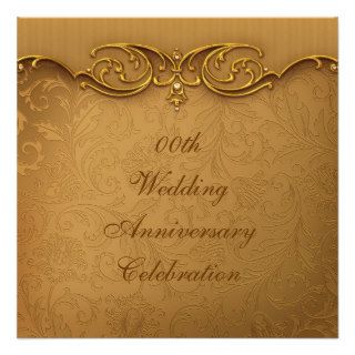 Gold Wedding Anniversary Party Invitation