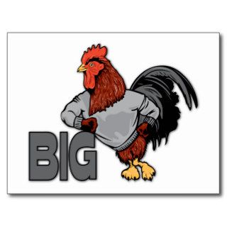 BIG Rooster Chicken   Funny Innuendo Post Card