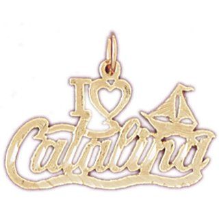 14K Yellow Gold I Love Catalina Pendant Jewelry