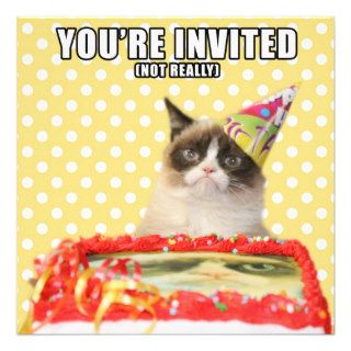 Grumpy Cat Invitations   You're Invited
