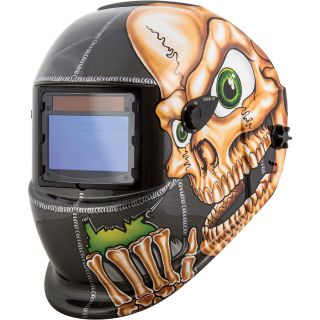 Shop Iron Variable-Shade Auto-Darkening Welding Helmet — Skull Graphics, Model# 41279  Welding Helmets
