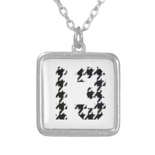 Houndstooth Lucky Number 13 Custom Jewelry