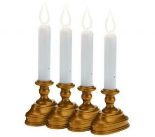 Set of 4 Battery Operated LED Flickering Window Candles —