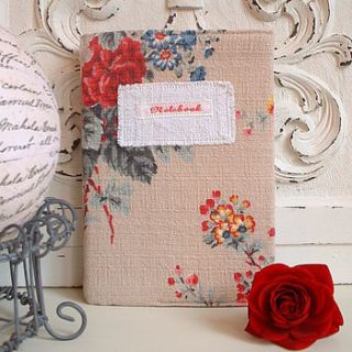 notebook with fabric slip cover by shy violet interiors