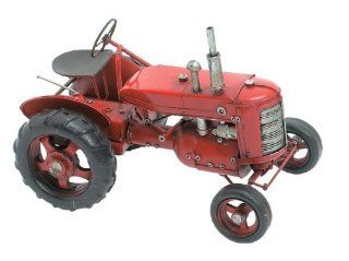 RED Tractor Garden Farm Tin Classic Antique Finish New Patio, Lawn & Garden
