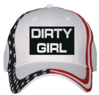 DIRTY GIRL USA Flag Hat / Baseball Cap Clothing
