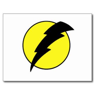 Lightning bolt retro look super hero logo post card