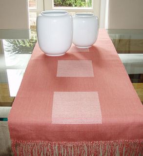 orange large square table runner by the little pima people