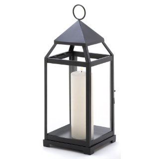 Gifts & Decor Large Contemporary Hanging Metal Candle Holder Lantern   Outdoor Candle Lantern