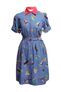 sailboat shirt dress by lowie