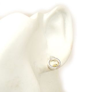 gold ball open circle stud earrings by machi de waard jewellery