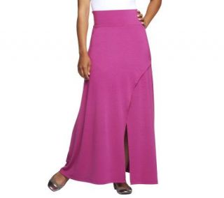 Jennifer Hudson Collection Crossover Maxi Skirt w/Front Slit —