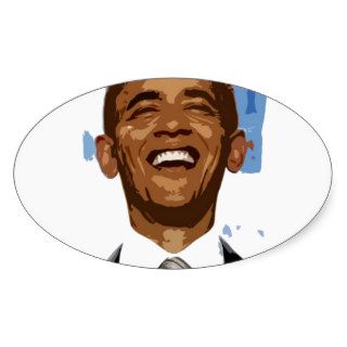 King Obama Oval Stickers