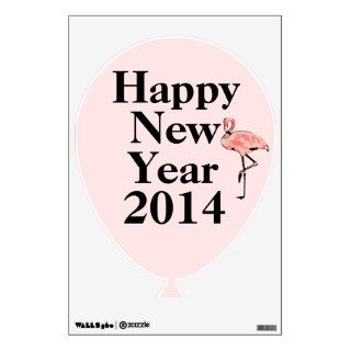 2014 Flamingo Happy New Year Balloon Wall Stickers