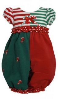 Bonnie Jean Baby girls Colorblock Candy Cane Applique Jumpsuit Infant And Toddler Rompers Clothing