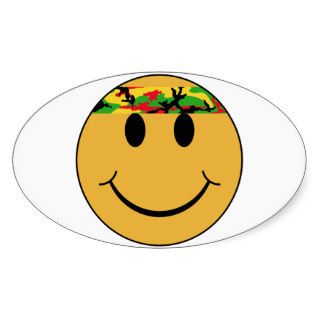 Rasta Headband Smiley Face Stickers