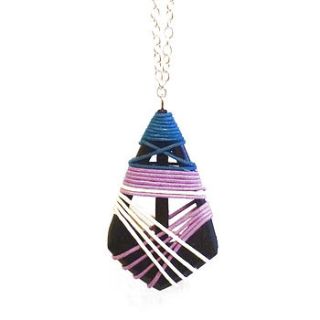 abstract colourful wooden pendant necklace by charlie boots