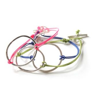 silver and cord loop bracelet by little object