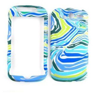 BLUE/GREEN ZEBRA PRINT CELL PHONE COVER FACEPLATE CASE FOR HTC MYTOUCH 4G Cell Phones & Accessories
