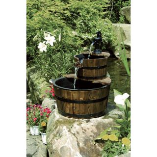 Two-Tiered Wooden Fountain, Model# DSL-2211  Lawn Ornaments   Fountains