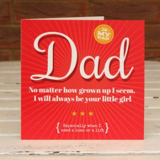 retro style father's day card from a daughter by applemint designs