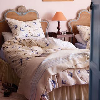 blue birds luxury duvet set by fifty one percent