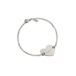 personalised engraved heart bracelet by anna lou of london