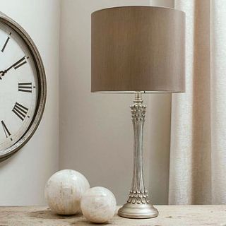 champagne silver table lamp and shade by primrose & plum