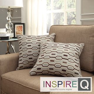 INSPIRE Q Clybourn 18 inch Toss Mocha Honeycomb Accent Pillow (Set of 2) INSPIRE Q Throw Pillows