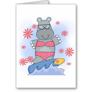 Hippo Surfing Tshirts and Gifts Cards