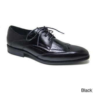 Delli Aldo Men's Patent Leatherette Wing Tip Designer Shoes Delli Aldo Oxfords