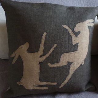 hare story cushion pair by helkatdesign