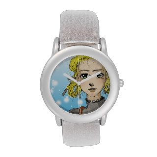 beautiful manga art ( green eyes ) wrist watch