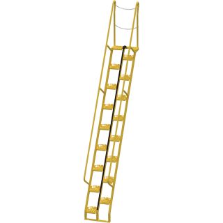 Vestil Alternating-Tread Stairs — 11-Ft. H, 56 Degree Angle, 17 Steps, Model# ATS-11-56  Tread Stairs
