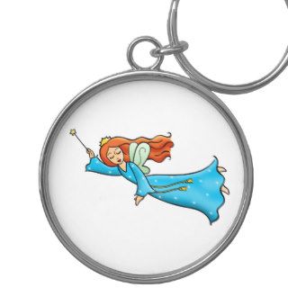 Cartoon Clip Art Flying Fairy Princess Magic Wand Keychains