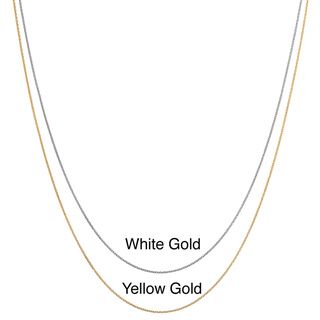 Ten karat White or Yellow Gold Diamond cut 18 inch Cable Chain Fremada Gold Necklaces